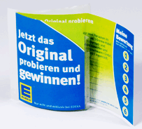 Booklet Etikett mit Folie, offen