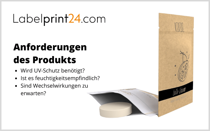 Anforderungen des Produkts an die Primärverpackung