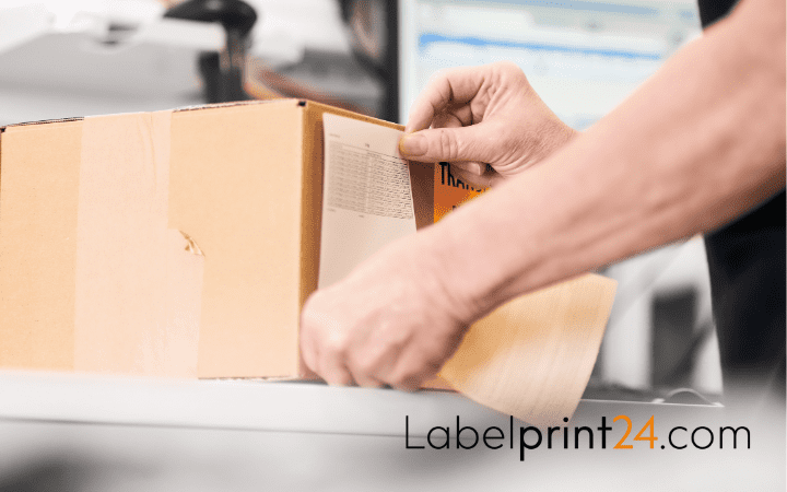 Paket wird versandfertig gemacht bei Labelprint24