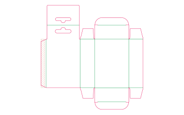 Aufhängeschachtel mit Einstecklasche Aufbau