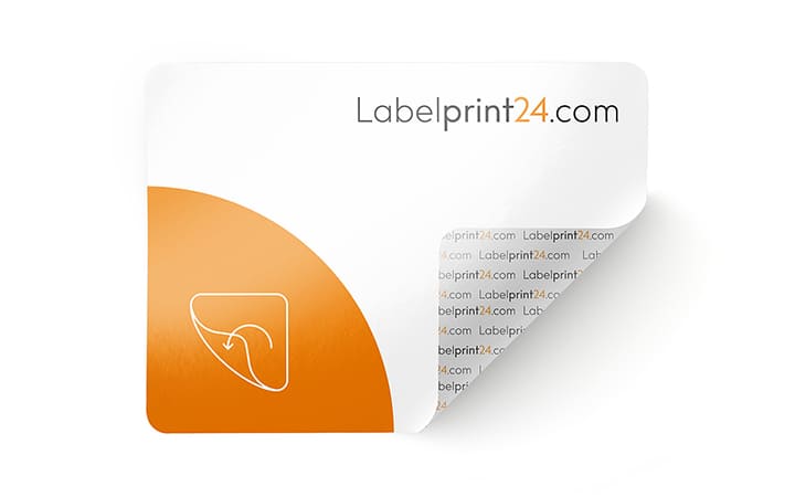 Etikett mit Rückseitendruck