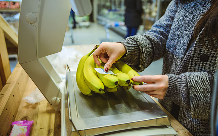 Etikett für Bananen